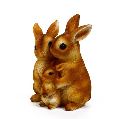 Садовая фигура из полистоуна «Семья зайцев», 26×17×13 см