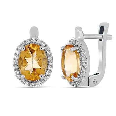 Серьги из серебра цитрин, Джайв