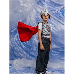 Карнавальный костюм детский «Богатырь Добрыня»: болеро, жилет, шлем, р. 128-140