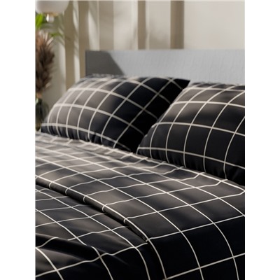 Постельное бельё евро «Этель. Клетка», бязь