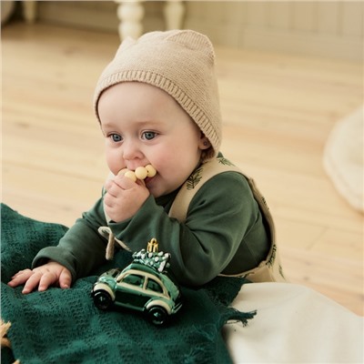 Шапка вязаная детская «Крошка Я», размер 48-50, бежевая