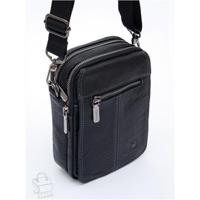Сумка мужская кожаная 8611S black Fuzhiniao  в Новосибирске