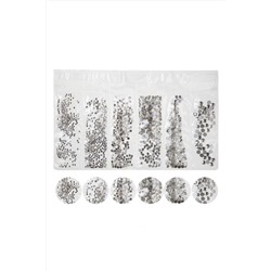 Nail Art Набор страз для ногтей, серебристый KRISTALLER, 1107756