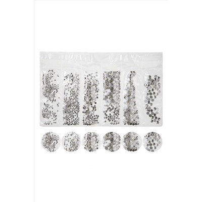 Nail Art Набор страз для ногтей, серебристый KRISTALLER, 1107756
