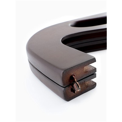 Ручка-фермуар для сумки, деревянная, на магнитах, с креплением, 27×12×2.5 см, коричневая