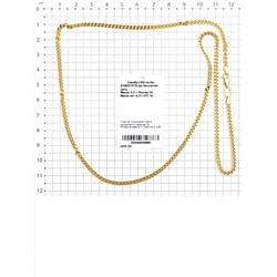 Цепь из золочёного серебра - Панцирь, 50 см 925 пробы Z1080010150 дв.панцирная