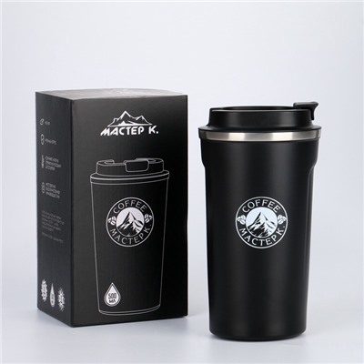 Термокружка Мастер К Original Coffee, 500 мл, сохраняет тепло 10 ч, нержавеющая сталь, чёрная