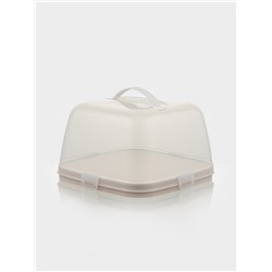 Тортовница с крышкой Альтернатива, 28.5×28.5×17.5 см, пластик, бежевая