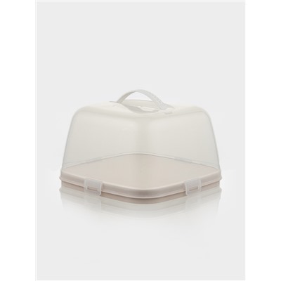 Тортовница с крышкой Альтернатива, 28.5×28.5×17.5 см, пластик, бежевая