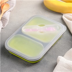 Контейнер для еды силиконовый складной, 2 отделения