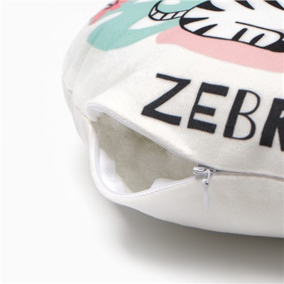 Подушка декоративная «Этель. Зебра», d=30 см, велюр