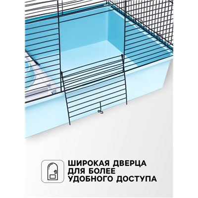 Клетка для шиншиллы «Пижон» №10, разборная, 58×40×88, бирюзовая