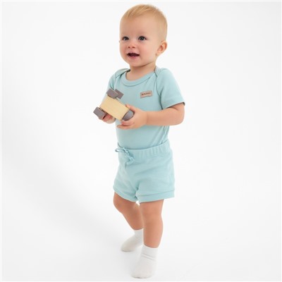 Костюм детский (боди, шорты) MINAKU, рост 62-68 см, ментол