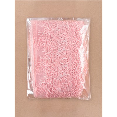 Кружево на сетке, 105 мм, 11±1 м, нежно-розовое