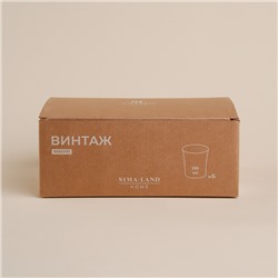 Набор стаканов SL Home «Винтаж», 300 мл, 8.2×8.5 см, низкие, стекло, прозрачный