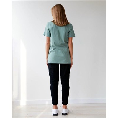 Футболка женская MIST basic, размер 40-42, серо-зелёная