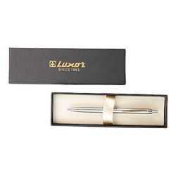 Ручка автоматическая шариковая металлическая "TRIDENT" 0.7мм синяя, серебро/золото, подарочная упак. 210082 Luxor