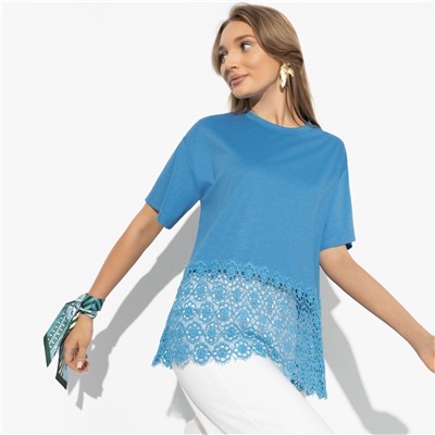 Футболка оформленная кружевом, Знак принцессы (нью)