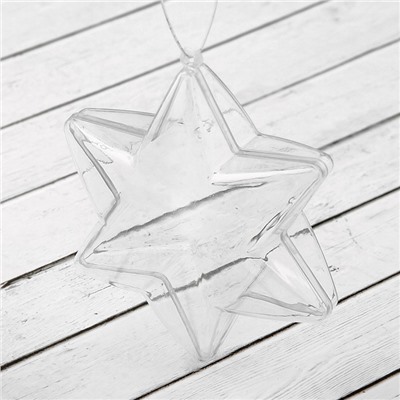 Заготовка - подвеска, раздельные части «Звезда 6-ти конечная», размер собранного: 4.3×10×10 см