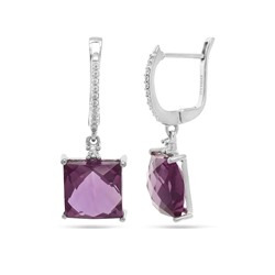 Серьги из серебра синт.александрит, Азия