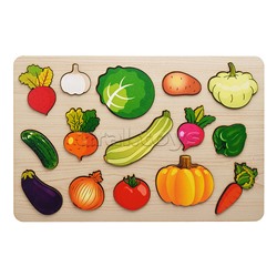 Развивающая доска "Овощи" 15 дет. пазл-рамка