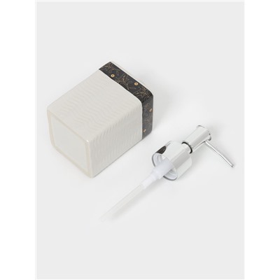 Аксессуары для ванной «Золотой лист», 4 предмета: дозатор 250 мл, мыльница, 2 стакана, белые