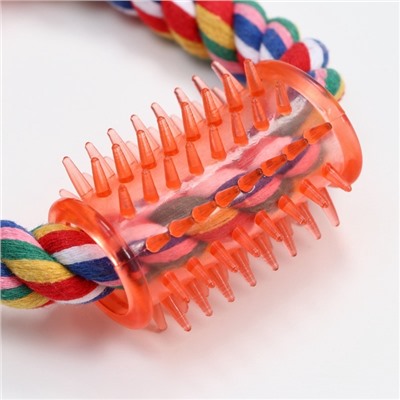 Игрушка канатная «Восьмерка с зубочисткой», тренировочная, до 27 см, до 140 г, цвет МИКС