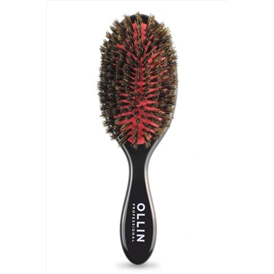 Ollin Щётка массажная для волос / Elegant, 11 рядов, натуральная щетина, малая KRISTALLER, 1110903