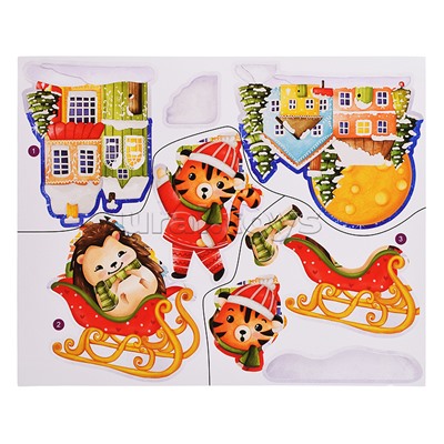 3Д аппликация. Зверята зимой