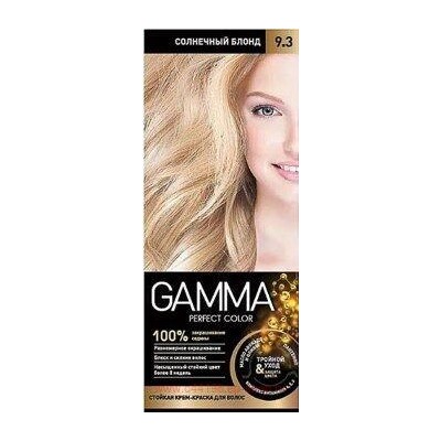 Gamma Perfect Color Стойкая Крем-Краска для волос тон 9.3 Солнечный блонд с окислителем кремом 9% 50 мл