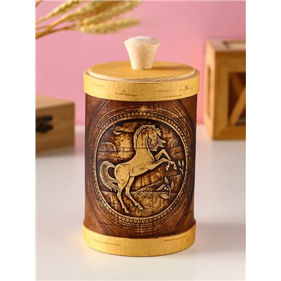 Туес «Конь вороной», банка для хранения, береста