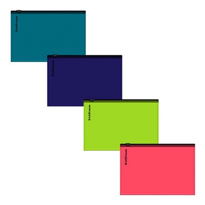Папка на гибкой молнии C6 ZIP Soft Reef непрозрачная ассорти 62961 ErichKrause