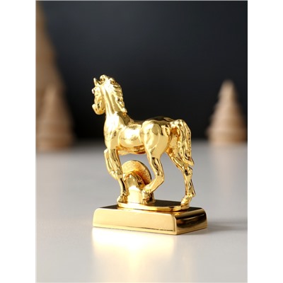 Фигурка металл «Лошадь» с монеткой и пожеланием «Счастья», 5.5×2.5×6 см