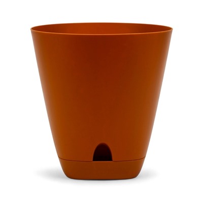 Горшок для цветов «Гранд», 4 л, d=19 см, h=20 см, пластиковый, с прикорневым поливом, коричневый