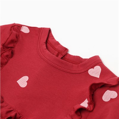 Боди детское с рюшами MINAKU, рост 62-68 см, красное