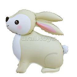 Шар 3D (24''/61 см) Фигура, Лесной Зайка, Кремовый, Сатин, 1 шт. в уп.