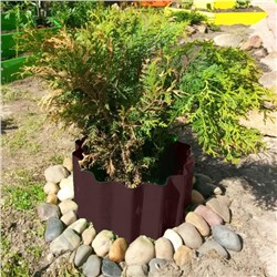 Ограждение для клумбы, 110×24 см, коричневое, «Волна», Greengo