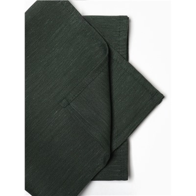 Набор сервировочных салфеток с декоративными кольцами Этель Green 40×40 см - 2 шт., 100% лён