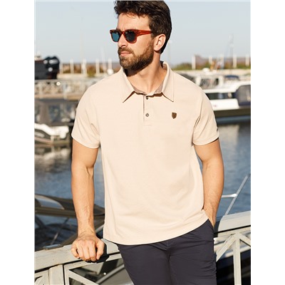 Футболка-поло из фактурного полотна