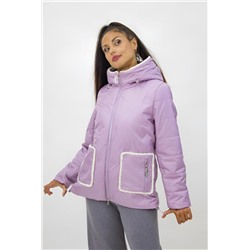 Модная куртка с меховой отделкой Тренд, арт. 926 демисезон. (Магнолия)