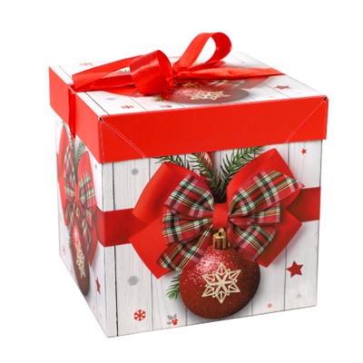 Коробка подарочная 15x15x15 см складная / A15-1 /уп 12/840/Новый год