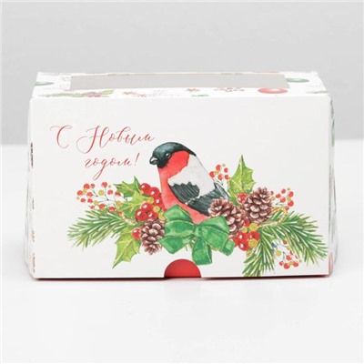 Коробка для капкейков «Новый год: Снежный подарок» 10×16×10 см