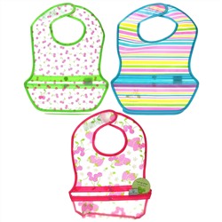 Green Sprouts, Snap & Go Wipe Off Bibs, 9-18 Months, 3 Pack