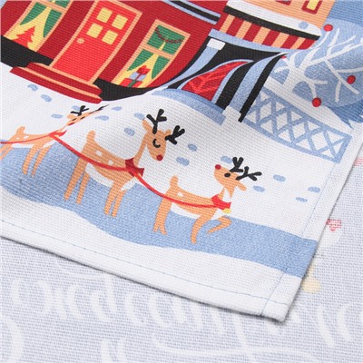 Набор новогодних кухонных полотенец «Доляна» Время чудес 35×60 см-4 штуки, 100% хлопок