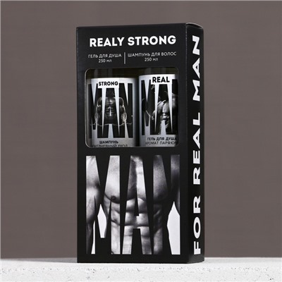 Подарочный набор REALY STRONG, гель для душа и шампунь для волос, 2×250 мл, HARD LINE
