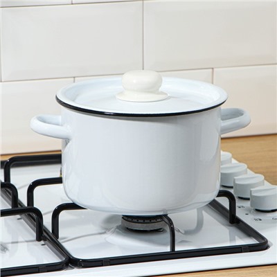 Кастрюля эмалированная, 2.9 л, d=20 см, цилиндрическая, МИКС