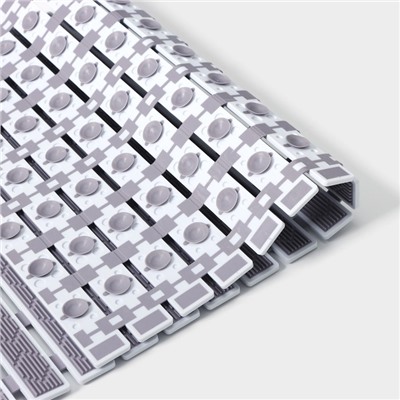 Коврик противоскользящий в ванну на присосках SAVANNA, 40×68 см, серый