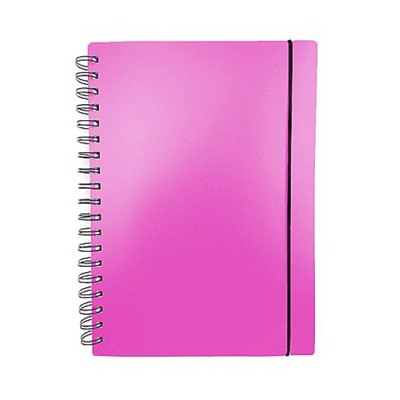 Тетрадь  80л клетка на спирали пластиковая обложка на резинке "Любимый цвет. Неоново-розовый"/Favorite Color. Neon Pink" ТПФК580212 Listoff