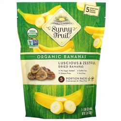 Sunny Fruit, Organic Bananas, 5 Portion Packs, 1.06 oz (30 g) Each