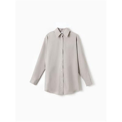 Рубашка женская MINAKU: Velvet Collection, размер 46, серо-бежевая